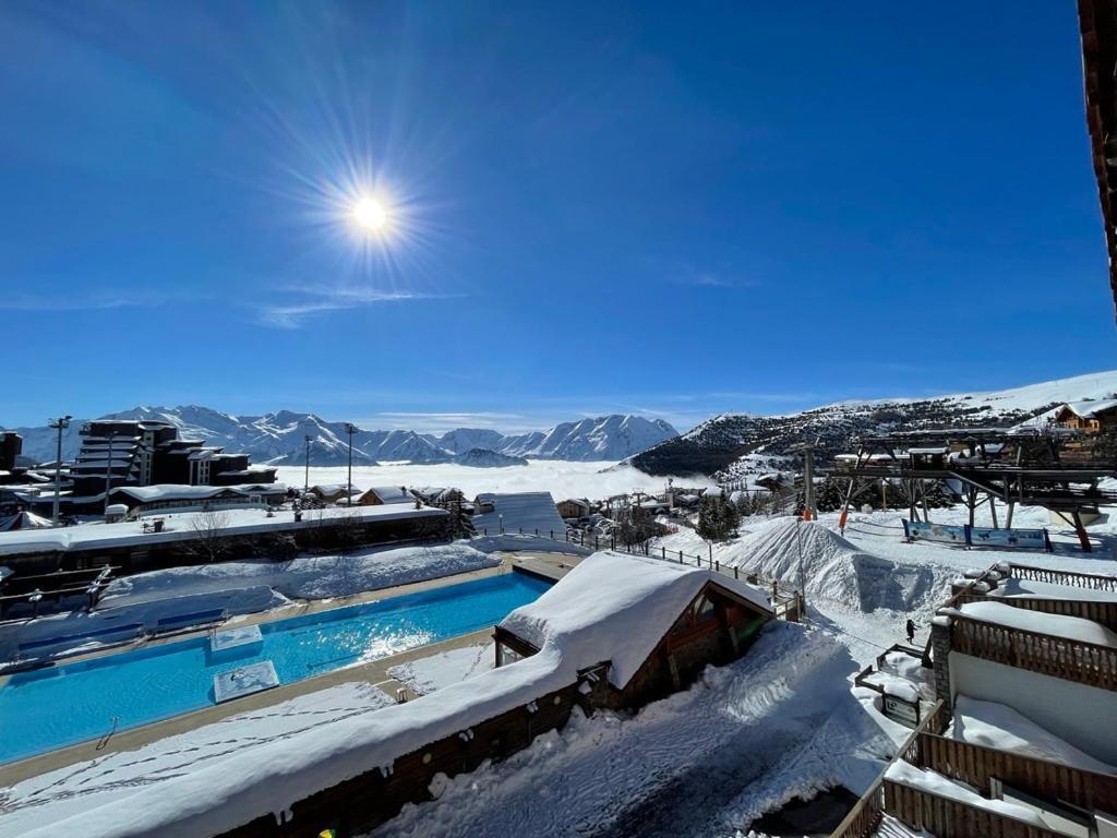 Superbe Studio Avec Vue Exceptionnelle Alpe d'Huez Екстер'єр фото